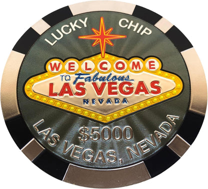 Las Vegas Casino Poker Chip Coasters – 4-Pack Cork-Backed Multicolor Drink Coasters Souvenir