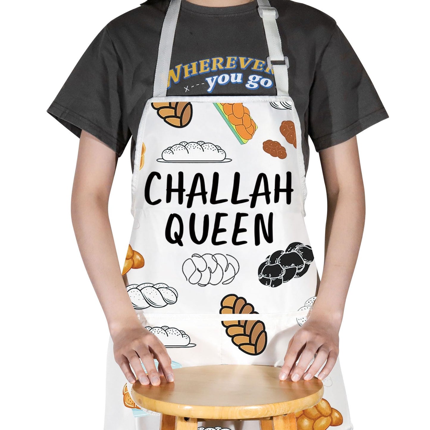 JNIAP Challah Apron Jewish Gifts Shabbat Shalom Apron Israel Gifts Challah Bread Aprons