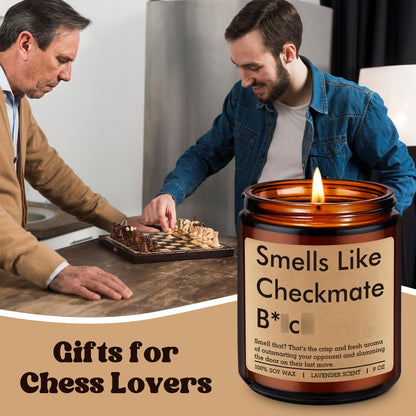 Fairy's Gift Smells Like Checkmate Candle, Chess Lovers Gifts, Chess Player Gifts for Men Him Women, Funny Mothers Day, Birthday Presents for Board Game Lover, Grandmaster, Boyfriend Husband Friend