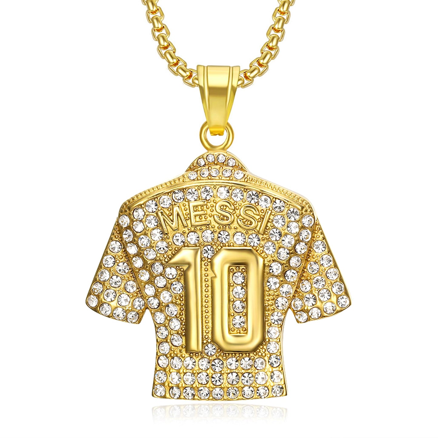 Soccer Jersey 10 Necklace, Number 10 Soccer Jersey Pendant Necklace, Titanium Steel Necklace Pendant, Football Gifts for Miami Fans
