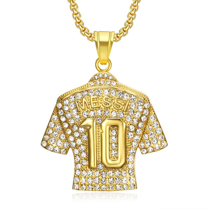 Soccer Jersey 10 Necklace, Number 10 Soccer Jersey Pendant Necklace, Titanium Steel Necklace Pendant, Football Gifts for Miami Fans