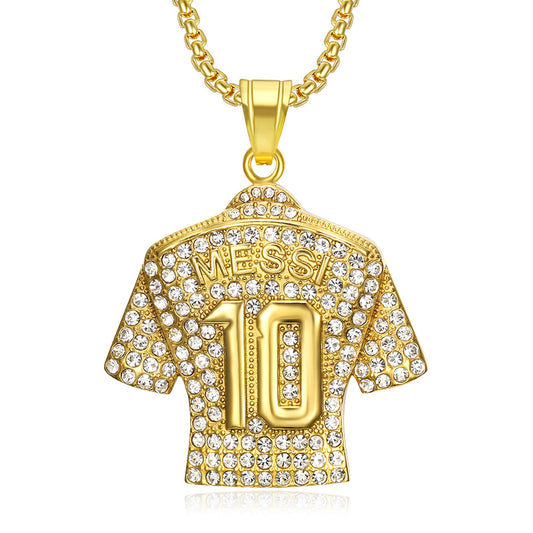 Soccer Jersey 10 Necklace, Number 10 Soccer Jersey Pendant Necklace, Titanium Steel Necklace Pendant, Football Gifts for Miami Fans
