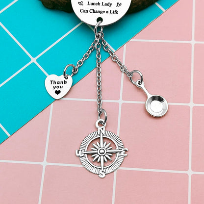 Lunch Lady Appreciation Gifts Car Rear View Mirror Pendant Gift For Lunch Lady Gift School Lunch Server Gift for Lunch Lady Thank You Gift for Lunch Lady Cooker Birthday Gift Car Hanging Ornament