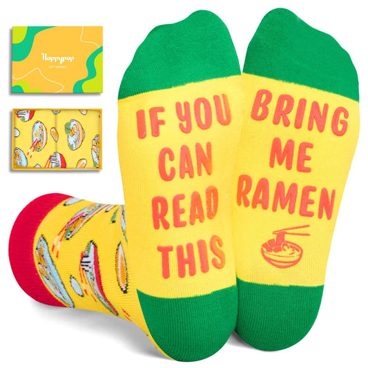 HAPPYPOP Food Socks for Kids - Hot Dog Ramen Gifts for Boys Girls, Taco Popcorn Socks