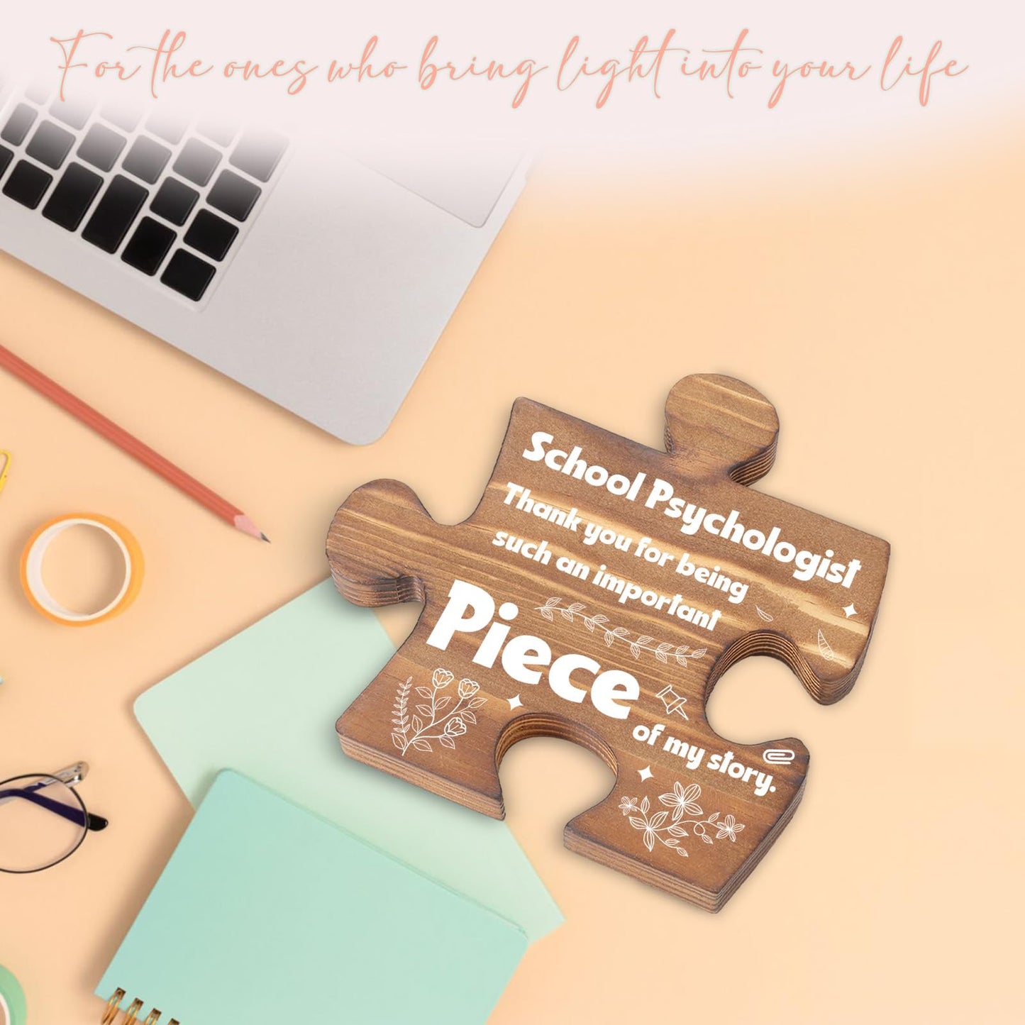 School Psychologist Plaque Sign from Student, Thank You Gift for Psychologist Appreciation Week, Retirement, End of School Year, Graduation, Sentimental Office Keepsake for Women Men EE012