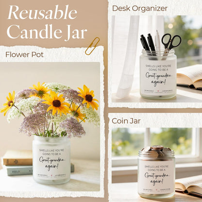 Great Grandma Gifts for Great Grandma Baby Announcement, Christmas - 7 Oz Lavender Scented Candles (Great-Grandma Again)