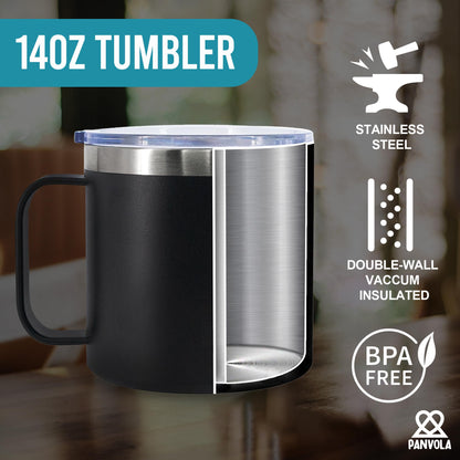 Panvola Be Careful Or You'll End Up In My Sermon Insulated Coffee Mug 14oz With Handle And Lid Pastor Gifts Minister Sarcastic 304 Stainless Steel Vacuum Insulated Tumbler Camping Travel Cup