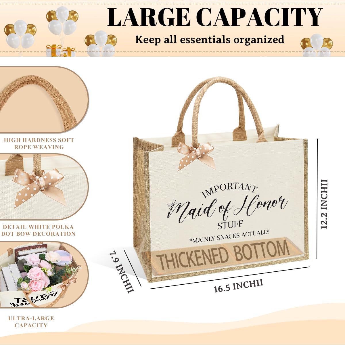 Bride Bridesmaid Mother of The Bride Mother of The Groom Gifts for Women Canvas Tote Bag