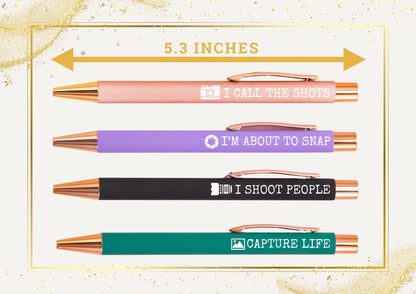 InnoBeta Photographer Gifts Ballpoint Pen Set of 4, Funny Photographer Gifts for Women/Men, Office Tools for Birthday, Christmas - Best Ever