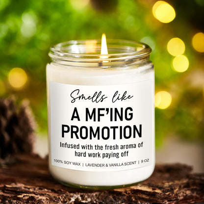 Younift Funny Scented Candles - Congratulations on Your Promotion, New Job Gifts for Women, Men - Job Decorations - 9 oz