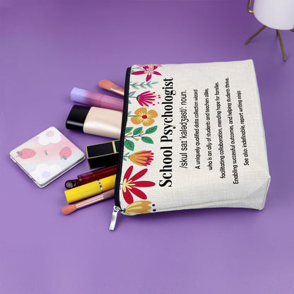 School Psychologist Gift for Women Makeup Bag Psychology Gifts for Daughter Sister Best Friend Thank You Gifts for Psychiatrist Student Cosmetic Bag Mental Health Gift for Her Travel Pouch