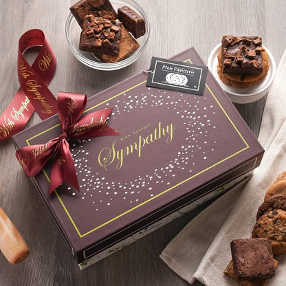 Broadway Basketeers Condolence Sympathy Gift Baskets, Fresh Baked Assorted Brownies & Cookies Gift Box, Individually Wrapped Desserts Care Package for Condolences, Memorial, Remembrance