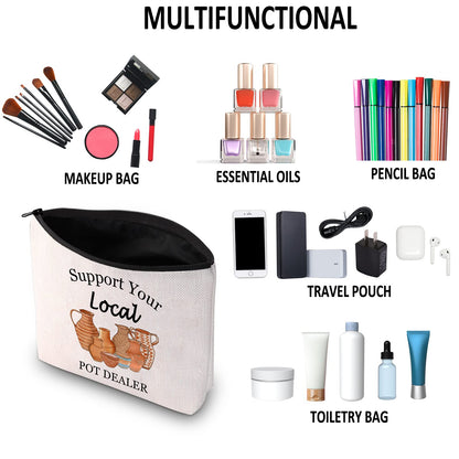 G2TUP Pottery Artist Gift Support Your Local Pot Dealer Makeup Bag Ceramics Artist Cosmetic Bag Pottery People Gift Zipper Travel Bag