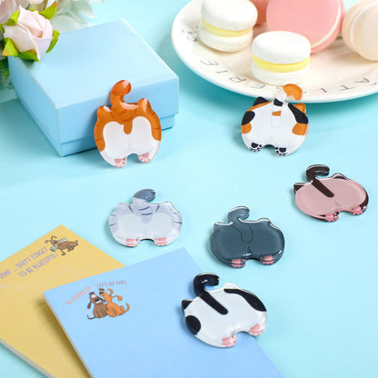 Xuhal 12 Pcs Cat Butt Magnets for Refrigerator Cute Kitten Fridge Magnets Funny Novelty Gift for Cat Lovers and Pet Parents, 6 Style