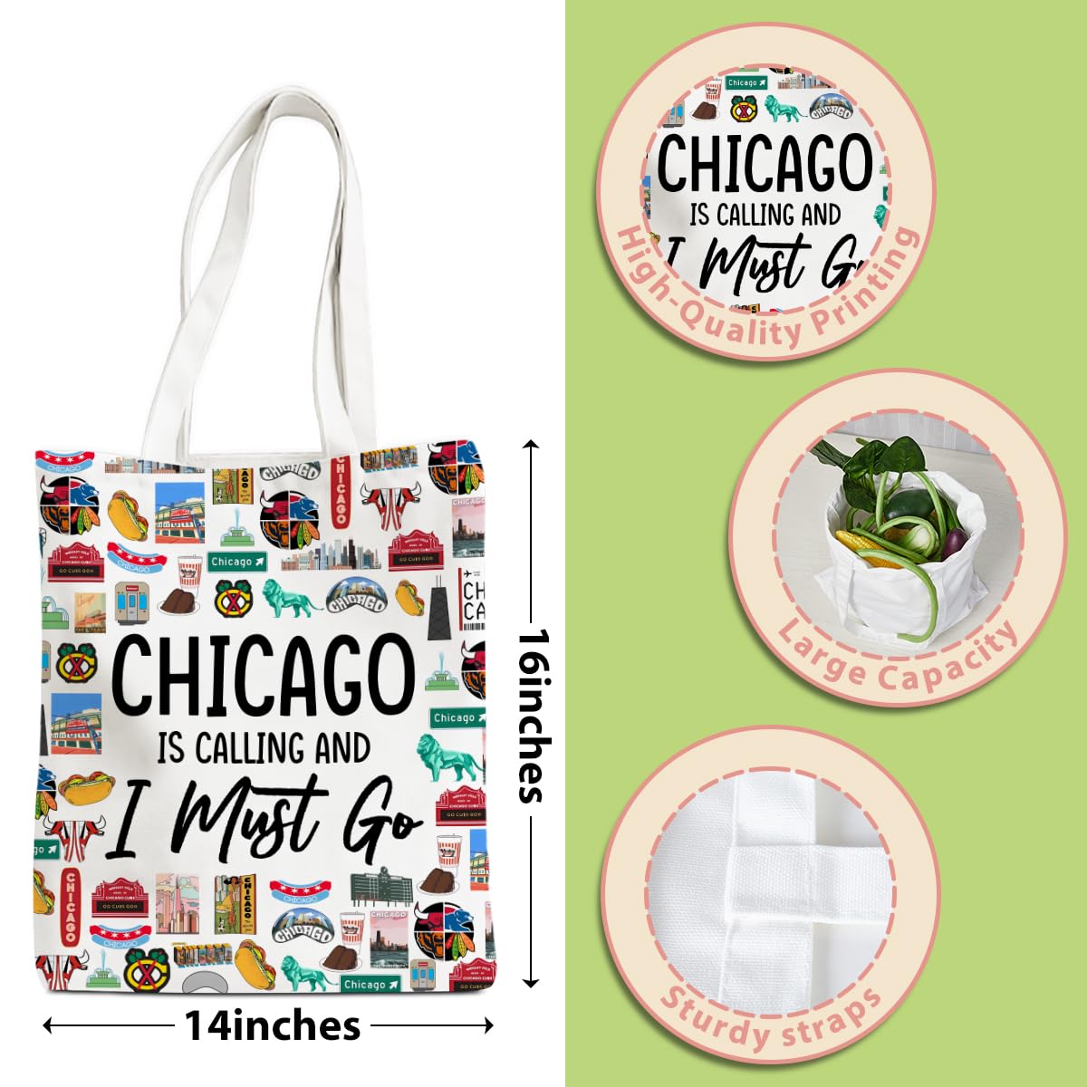 New York Chicago Nashville Paris Italy Los Angeles Las Vegas Lover Gifts Tote Bag Beach Bag Travel Souvenir Gift