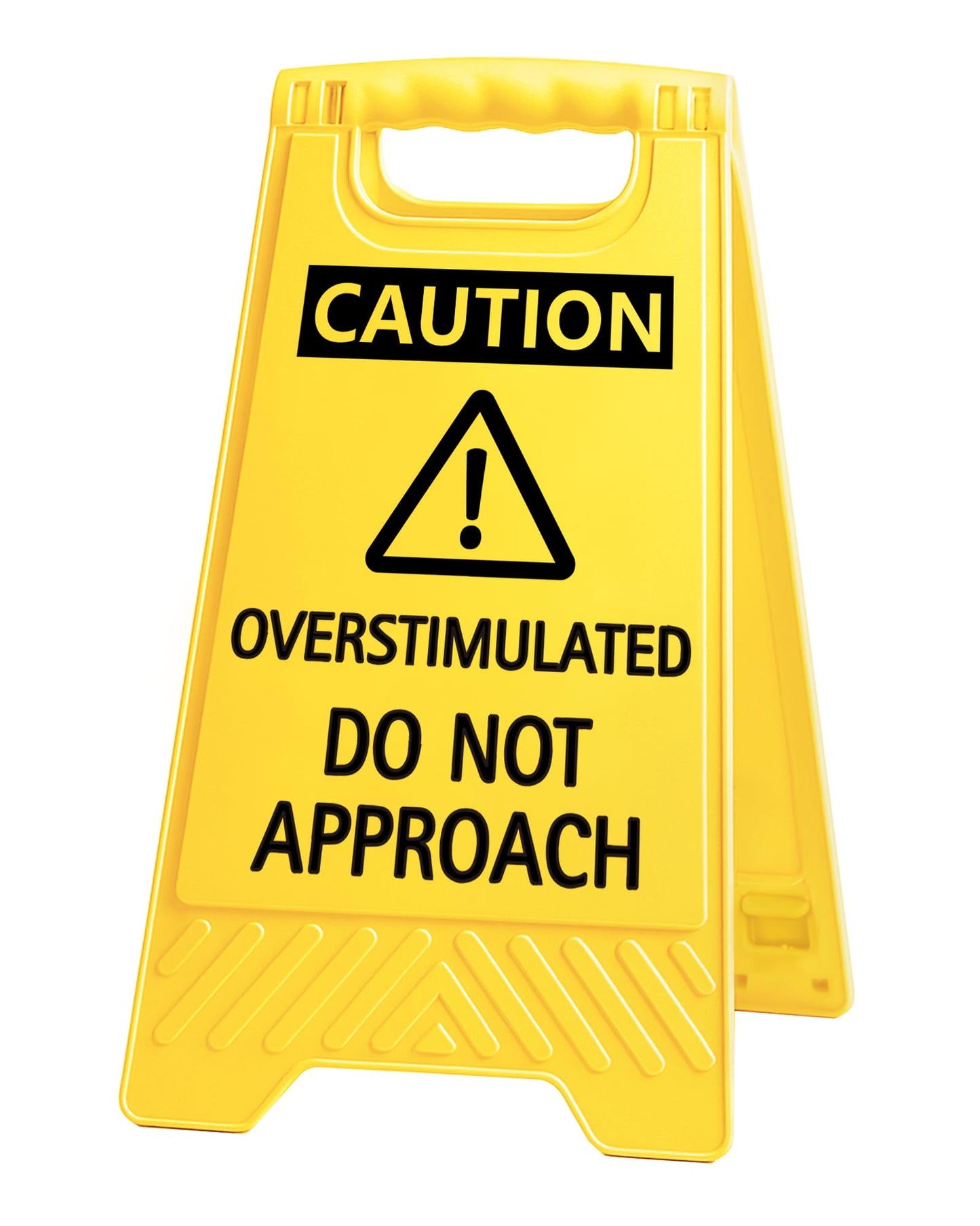 Caution Overstimulated Do Not Approach Office Decor, Funny Desk Sign for Women Coworkers, 2026 Graduation Gag Gifts for Fathers Day, Sarcastic Desk Accessories, Phone Holder with Mirror