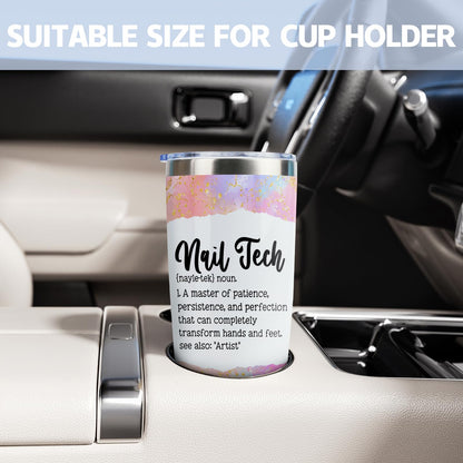 Nail Tech Gift Nail Artist Technician Manicurist 20oz Stainless Steel Insulated Tumbler with Lid and Straw Cosmetologist Beauty Salon Gift (Tum-Nail Tech Definition)