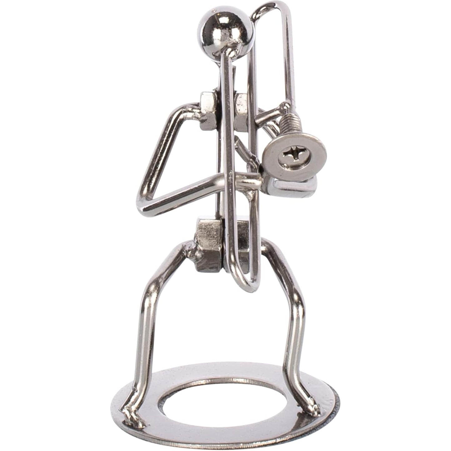 Broadway Gift Trombone Player Silver Tone 6 inch Table Metal Decorative Musician Tabletop Figurine