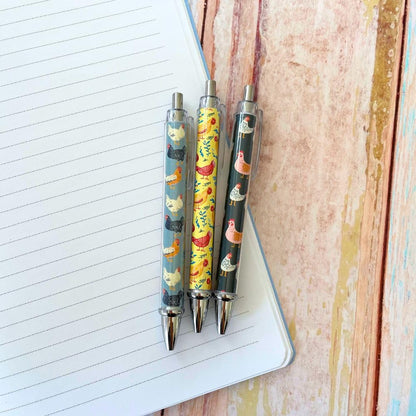 10PC Chicken Writing Pens Rooster Hay Chickens Lovers Ballpoint Lady Pen Office Supplies Pencils Bird Turkey Duck Roosters for Women Men Fun Themed Gag Gifts Gift Accessories Desk Decor Novelty