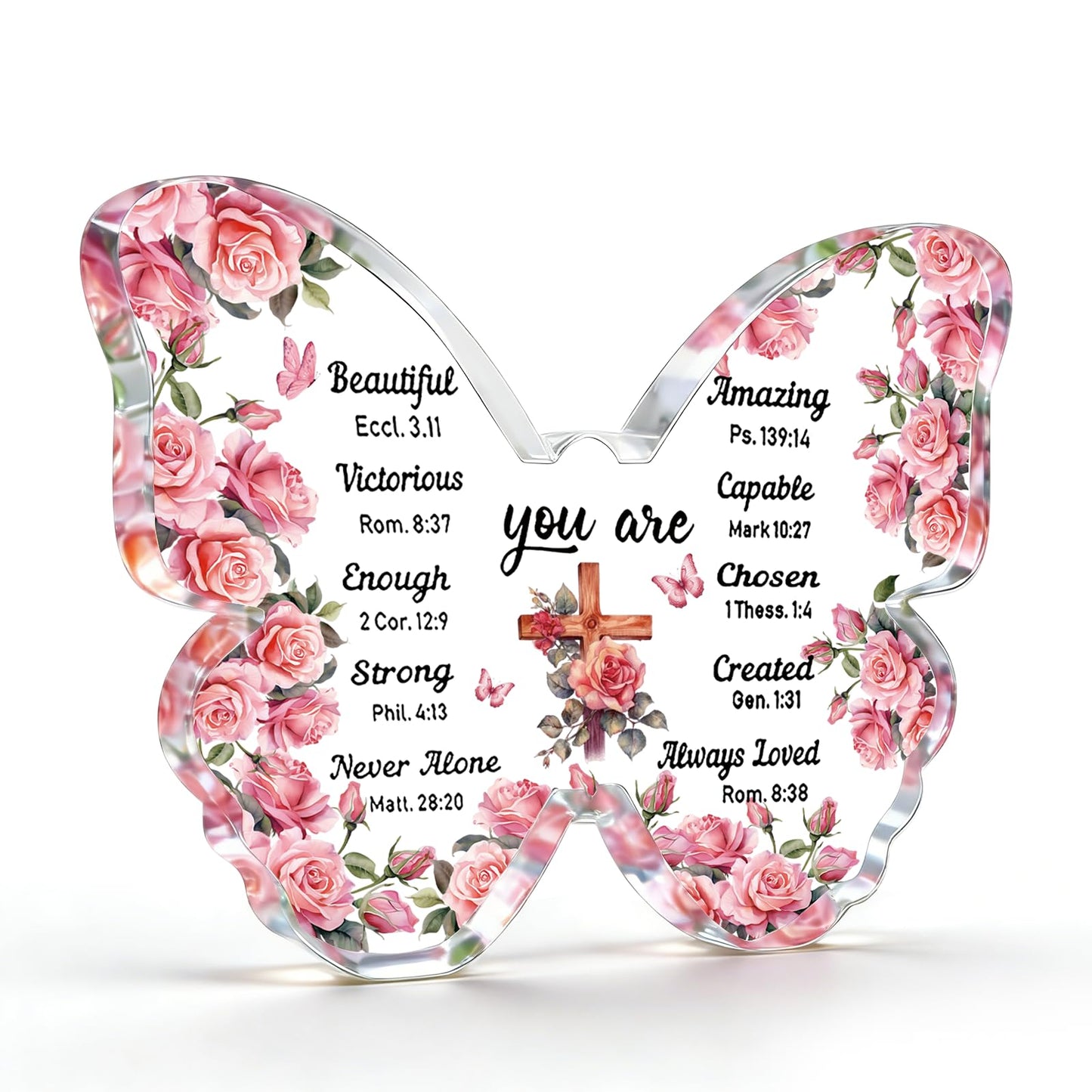 Butterfly Gifts for Women Christian Gifts for Women Faith Birthday Inspirational Spiritual Catholic Gift Best Friend Acrylic Decorations Religious Encouragement Gift For Mom Sister Thanksgiving