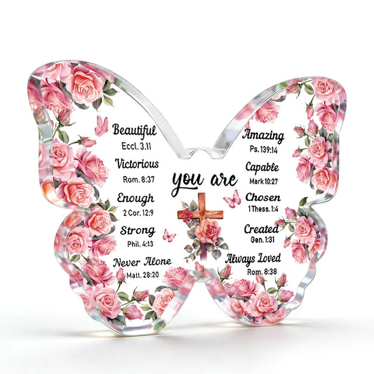Butterfly Gifts for Women Christian Gifts for Women Faith Birthday Inspirational Spiritual Catholic Gift Best Friend Acrylic Decorations Religious Encouragement Gift For Mom Sister Thanksgiving
