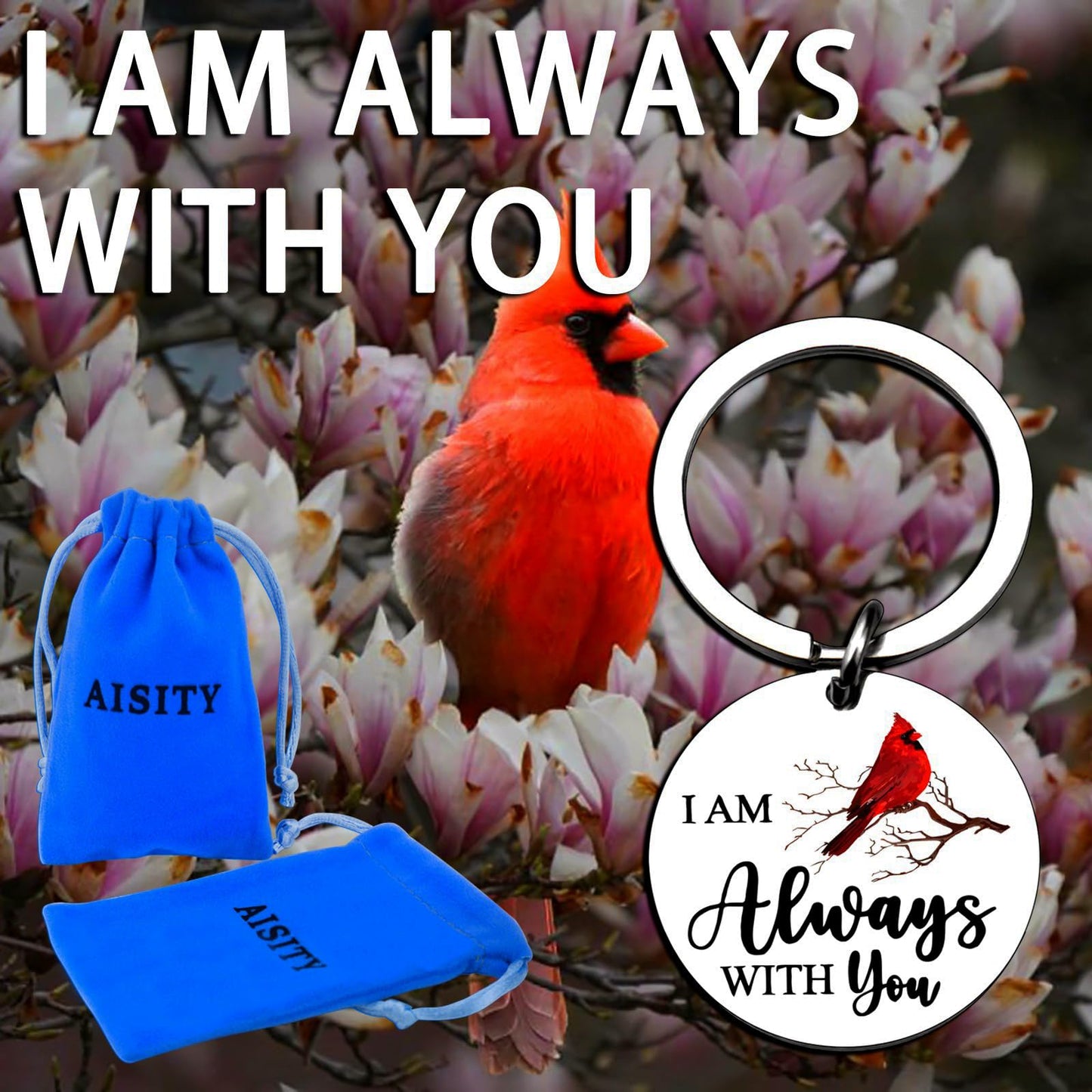 Cardinal Keychain Red Cardinal Gifts for Women Men Sympathy Gifts for Loss Of Loved One Grief Bereavement Gift for Loss Of Father Mother Daughter Son Memorial Gift Bereavement Condolences Present