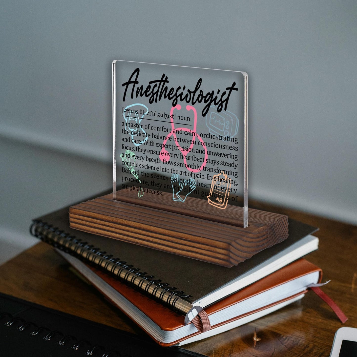 Anesthesiologist Gifts, Thank You Appreciation Gifts for Anesthesia Doctors Week Graduation Birthday Christmas Surgical Support Staff Office Desk Decor Decorative Signs Plaque PA021