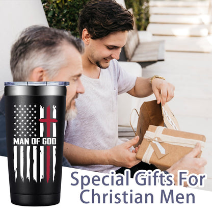 Grifarny Christian Gifts for Men - Catholic Gifts - Religious, Inspirational Scripture, Easter, Baptism Gift for Spiritual Men, Man of God Coffee Tumbler 20 oz