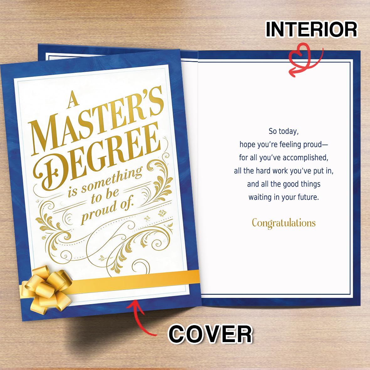 Master's Degree Graduation Card, Graduation Gift for Masters Degree Holders, Grad Gifts for Son Daughter Niece Nephew
