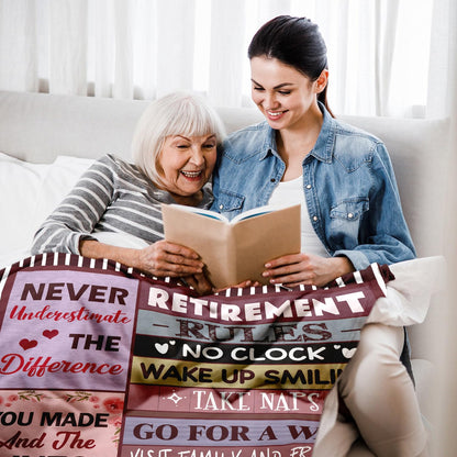 Retirement Gift for Woman - Retirement Gifts for Women Men 2026 - Happy Retirement Gifts for Women Mom Teacher Nurse Coworker Retirees - Happy Retirement Party Decorations - Retirement Blanket 50"X60"