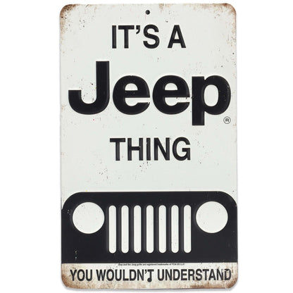 Jeep Thing Black and White Metal Sign - Vintage Sign for Garage or Man Cave