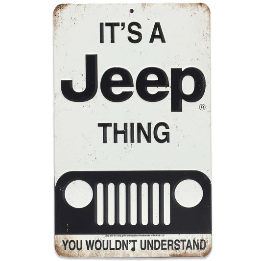 Jeep Thing Black and White Metal Sign - Vintage Sign for Garage or Man Cave