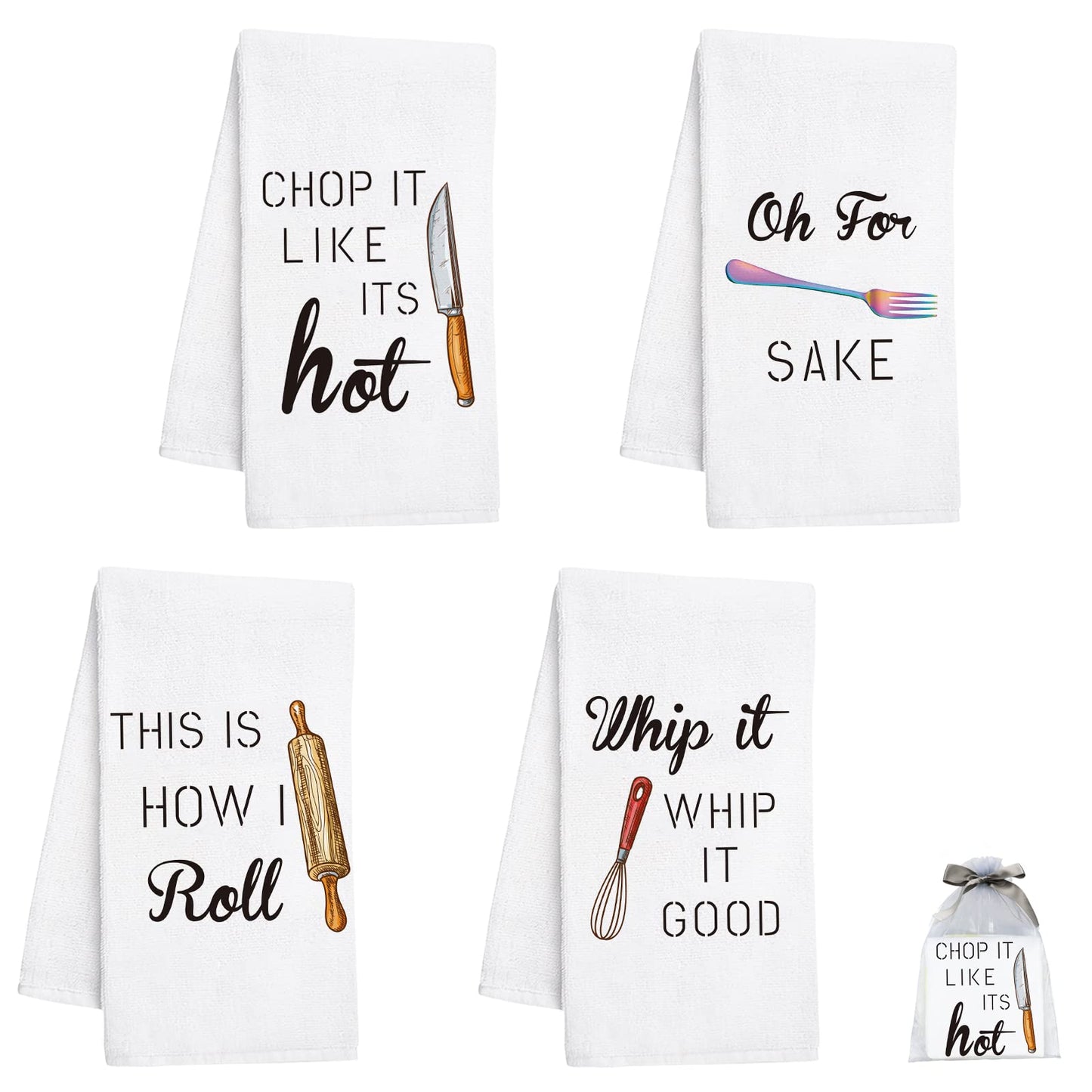 Nialnant Dish Towels for Kitchen, 16 x 23.6 Inch Housewarming Gifts New Home, Kitchen Gifts for Women, Mom, Men, Funny Kitchen Towels and dishcloths Sets