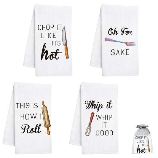 Nialnant Dish Towels for Kitchen, 16 x 23.6 Inch Housewarming Gifts New Home, Kitchen Gifts for Women, Mom, Men, Funny Kitchen Towels and dishcloths Sets