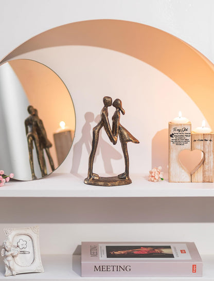 Sziqiqi 8th Anniversary Couple Gifts: 8 Year Anniversary Wedding Gifts for Him Her - 8th Wedding Gift for Husband Wife - Gift for Christmas Birthday Valentines Day Kissing Couple Figurines