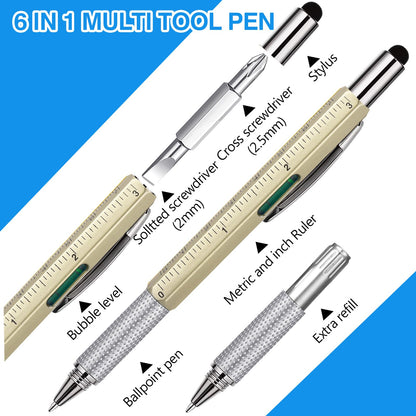 Tenceur 48 Set Father's Day Bulk Gifts for Church 6 in 1 Multi Tool Pen with Religious Bible Verse Bookmark Man of God Christian Gift for Men Church Prizes Husband Bible Study Supplies (Man of God)