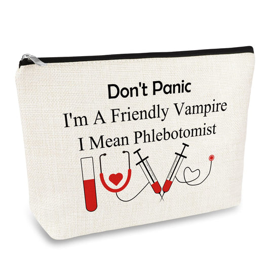 Funny Nurses Makeup Bag Gift Phlebotomist Gifts Phlebotomy Technician Phlebotomist Nurse Gifts Cosmetic Bag Pouch for Women Nurses' Day Birthday Gift for Technician Hematologist Medical Technologist