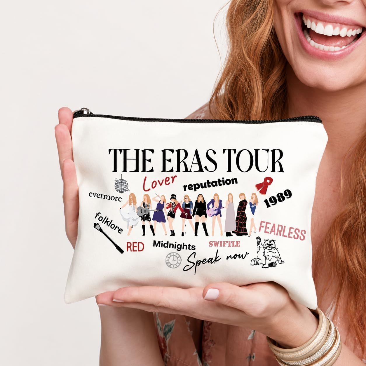 Music Lover Small Makeup Bag Gifts for Women, Singer Makeup Bags, Singer Merch Cosmetic Bag for Next Era, Gift for Women Friends Birthday Mother's Day Nurse Graduation Gift for Her Music Lovers
