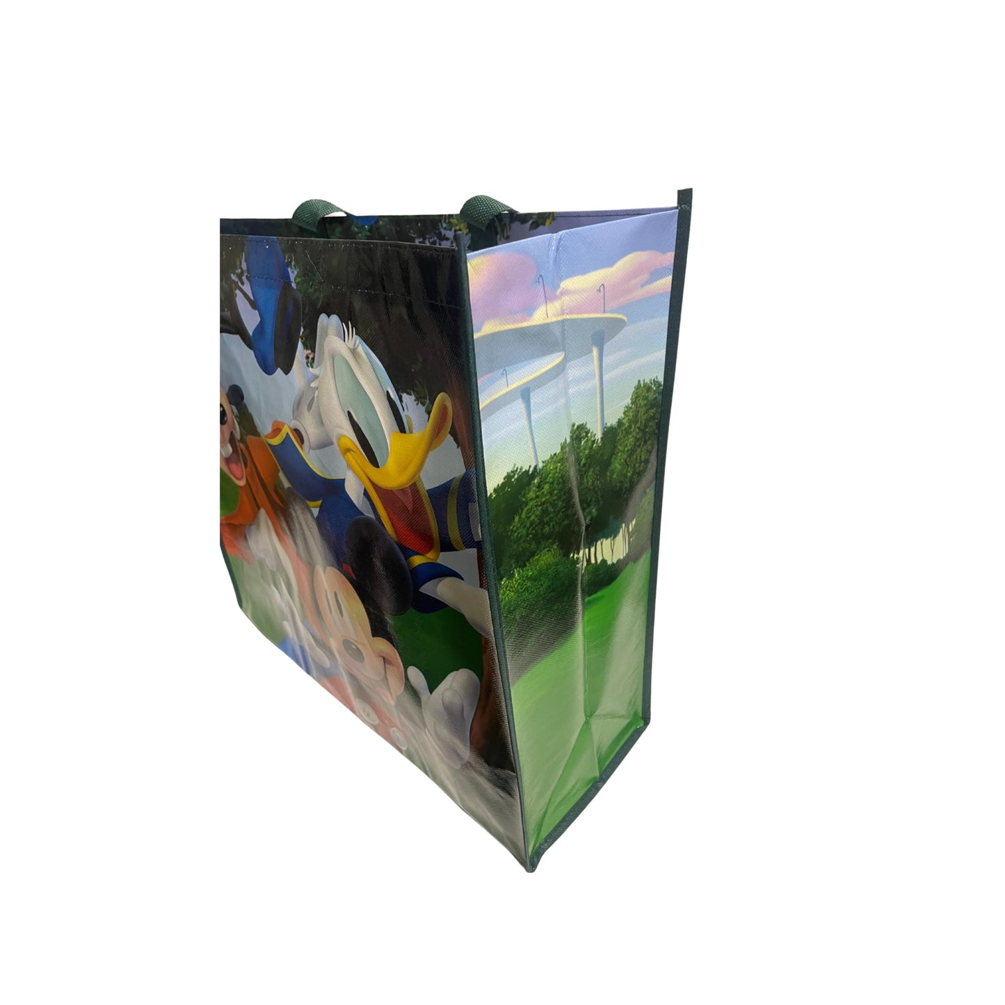Legacy Licensing Partners Disney's Mickey Mouse, Donald Duck, and Goofy riding the Monorail at Disneyland Collectable Giant Extra Large 26" inch Reusable Tote Bag