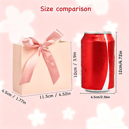 24Pack Small Gift Bags, Mini Party Favor Bag Treat Box with Bow Ribbon,Party Favors Goodie Bags For Wedding,Birthday,Baby Shower Favor, Bridal Shower(4.5x1.8x3.9 Inch) (PINK)