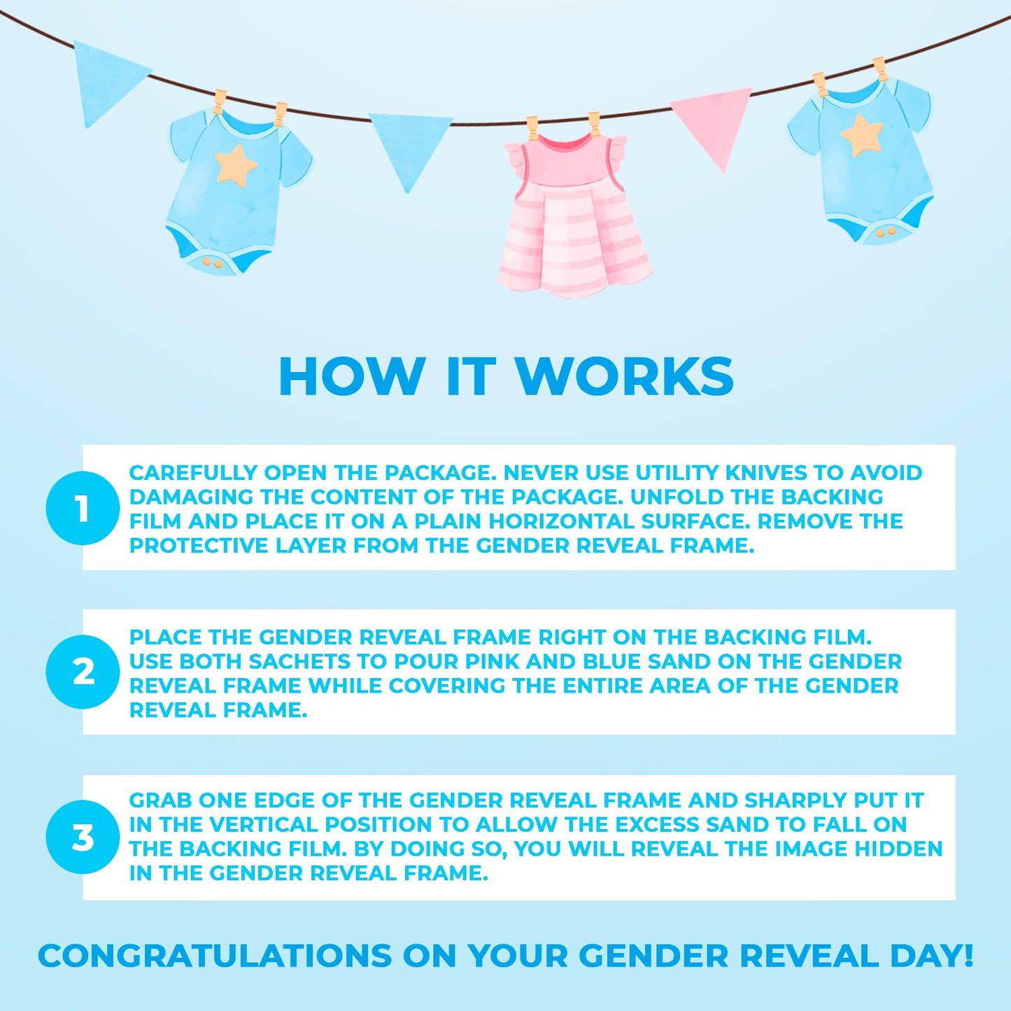 FETTIPOP Magic Art Canvas, Exposuring Sand Art (Gender Reveal – It’s a Boy Smiling) – Surprise Baby Shower Pregnancy Announcement, Unique Gift 7.9x9.8 inch