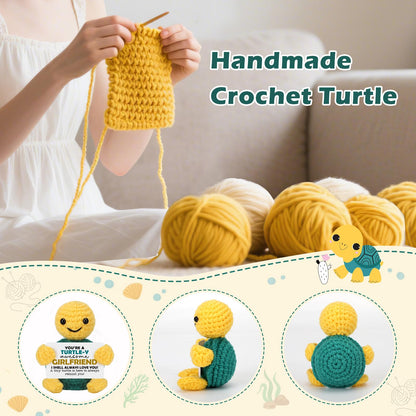 Funny Turtle Girlfriend Love Gifts, Birthday Anniversary Wedding Gift for Girlfriend Her from Boyfriend, Romantic Gift for Girlfriends Present Small Cute Handmade Crochet Decor