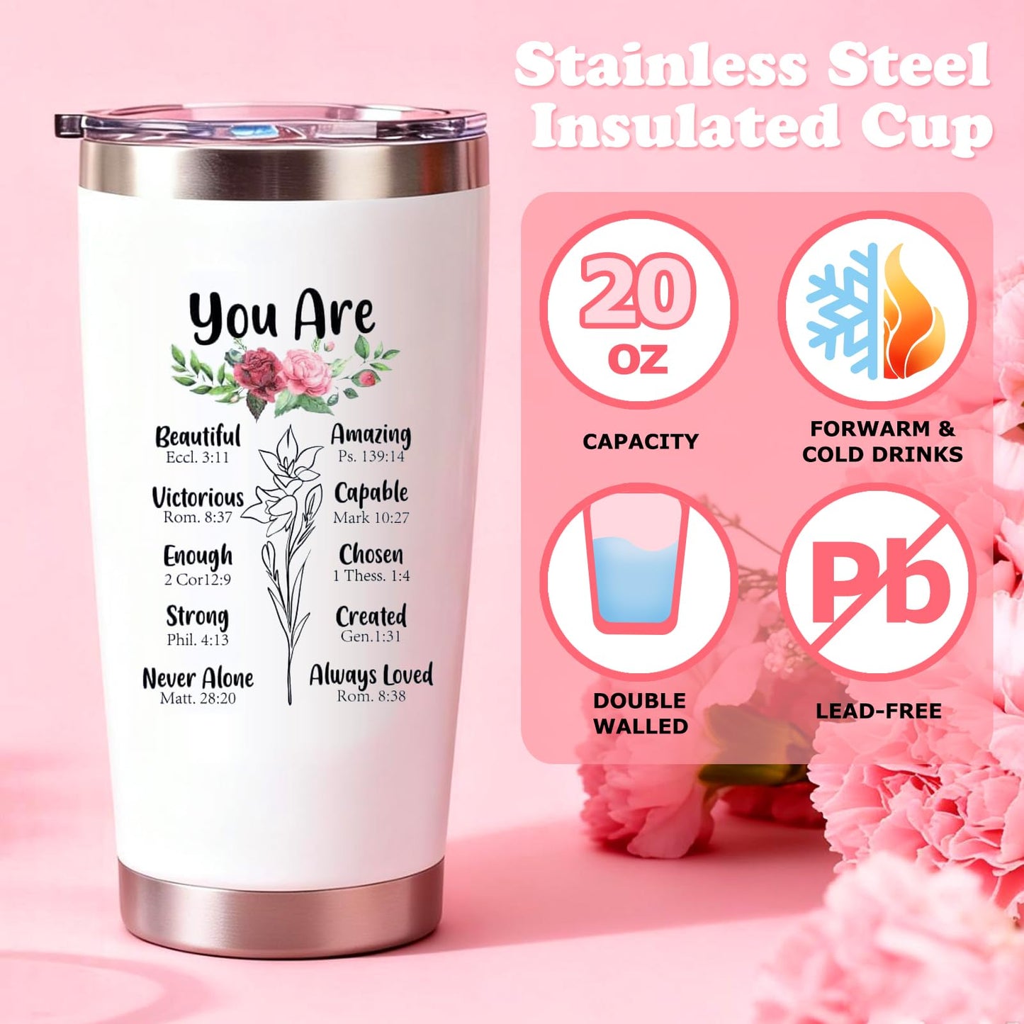 Christian Gifts For Women, Religious Gift, Christian Mothers Day Gifts For Women Faith, Birthday & Inspirational Spiritual Present For Mom, Bestie, Bff, Sister With Spa Set, Tumbler, Candle, Socks