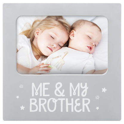 Me and My Brother Picture Frame, Christmas Photo Picture Frame, Sibling Keepsake, Ideal Big Brother Gift, Shower Gift and Gender Neutral Nursery Decor, Gray