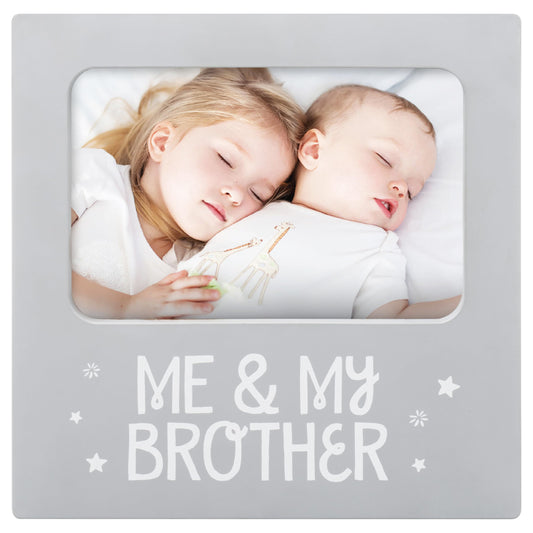 Me and My Brother Picture Frame, Christmas Photo Picture Frame, Sibling Keepsake, Ideal Big Brother Gift, Shower Gift and Gender Neutral Nursery Decor, Gray
