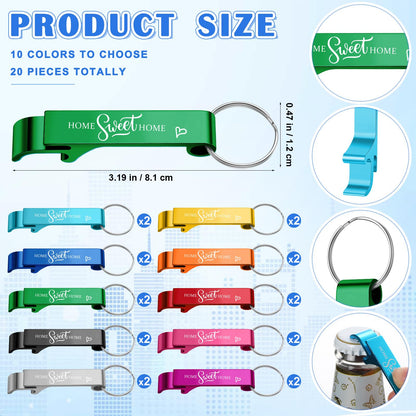 Tondiamo 20 Sets Estate Agent Gifts for Clients Bulk Home Sweet Bottle Opener Keychains Thank You Cards and Organza Bags Real Estate Agent Supplies Closing Gifts for Home Buyers