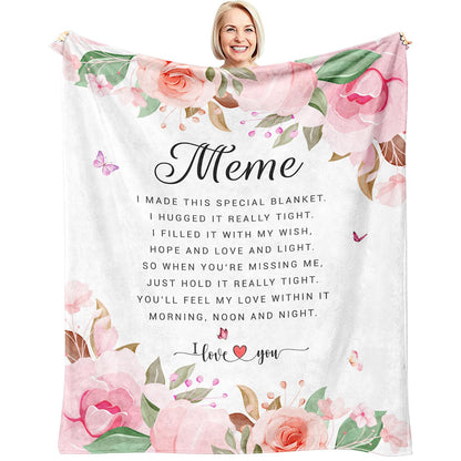 Mothers Day Meme Gifts, Meme Birthday Gift for Grandma, Grandma Birthday Present, Grandmother Present from Grandkids, Grandmother Throw Blanket 60" X 50"