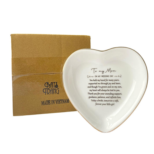 Ceramic Ring Dish, Mother of The Bride Gift for Mom from Bride Wedding Favor, Daughter Bridal Shower Gifts