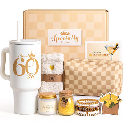60th Birthday Gifts for Women - 1966 Happy Birthday Gift for Woman - 60 Year Old Birthday Gifts for Women with Tumbler - Unique Womens 60th Birthday Gifts Ideas for Mom, Grandma, Sister, Friend