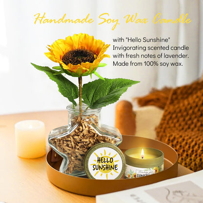 Birthday Gifts for Women Sunflower Gifts Get Well Soon, Sending Sunshine Gift Baskets, Self Care Spa Mothers Day Gift for Women Her Mom Best Friends Sister